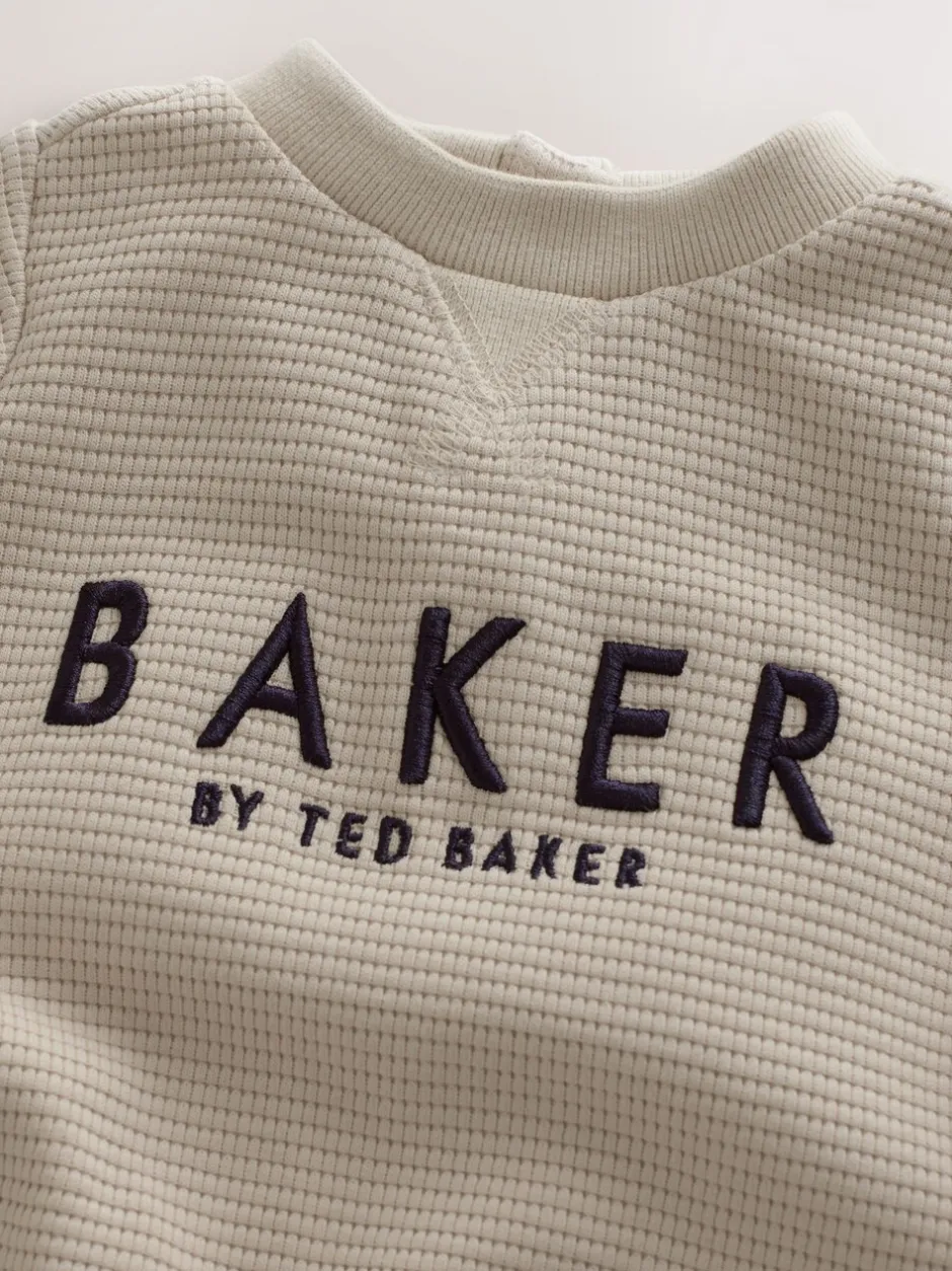 Rompertjes En Tuinbroeken|Baker by Ted Baker - Textured Long Sleeve Romper Pastelgeel