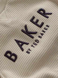 Rompertjes En Tuinbroeken|Baker by Ted Baker - Textured Long Sleeve Romper Pastelgeel