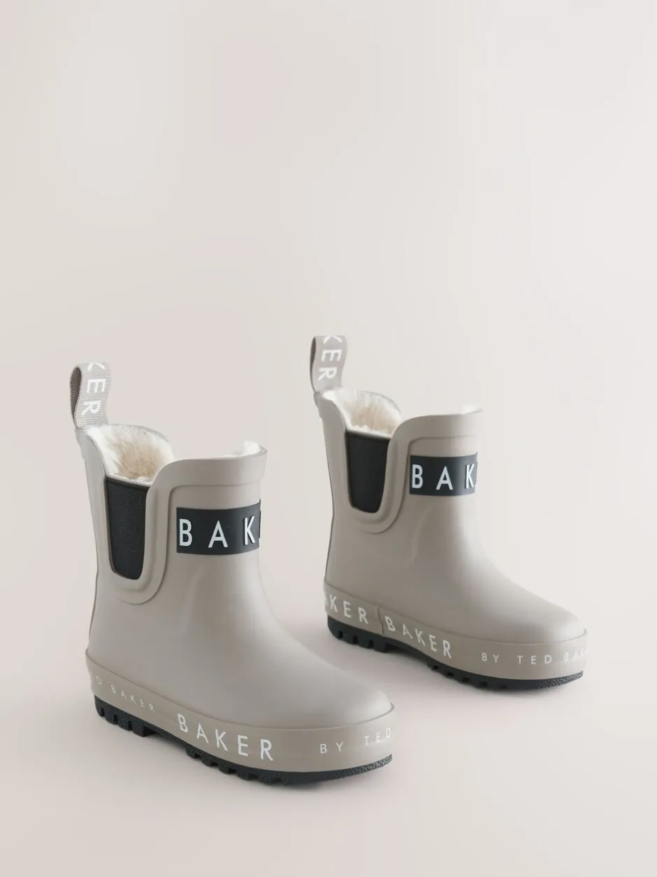 Laarzen|Baker by Ted Baker - - gevoerde regenlaarzen van imitatiebont voor jongens Pastelgeel