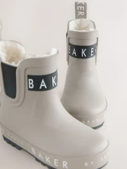 Laarzen|Baker by Ted Baker - - gevoerde regenlaarzen van imitatiebont voor jongens Pastelgeel