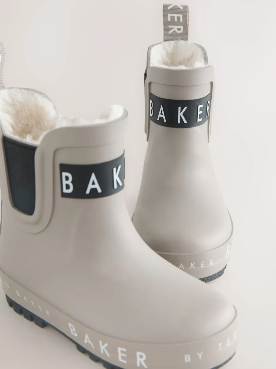 Laarzen|Baker by Ted Baker - - gevoerde regenlaarzen van imitatiebont voor jongens Pastelgeel