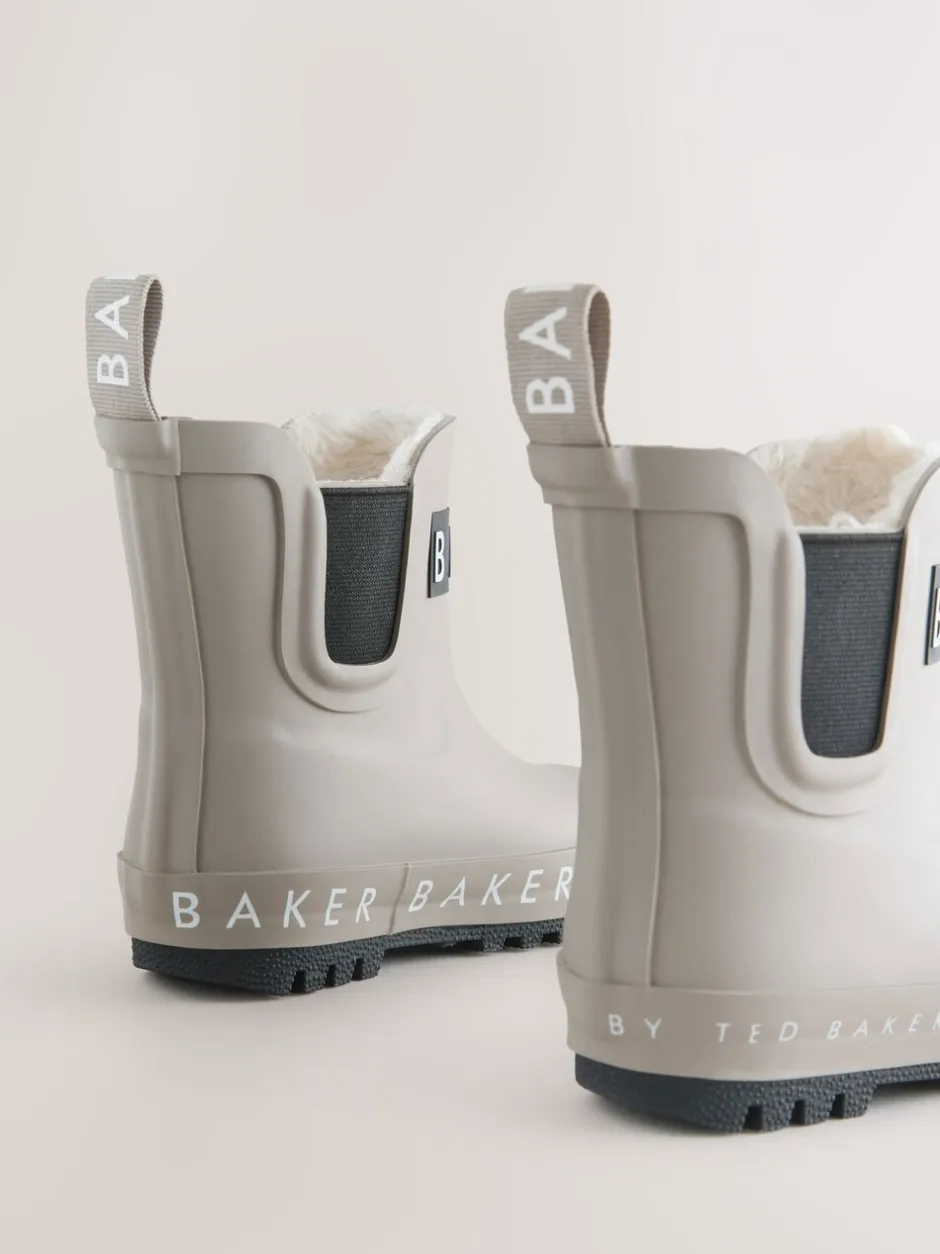 Laarzen|Baker by Ted Baker - - gevoerde regenlaarzen van imitatiebont voor jongens Pastelgeel