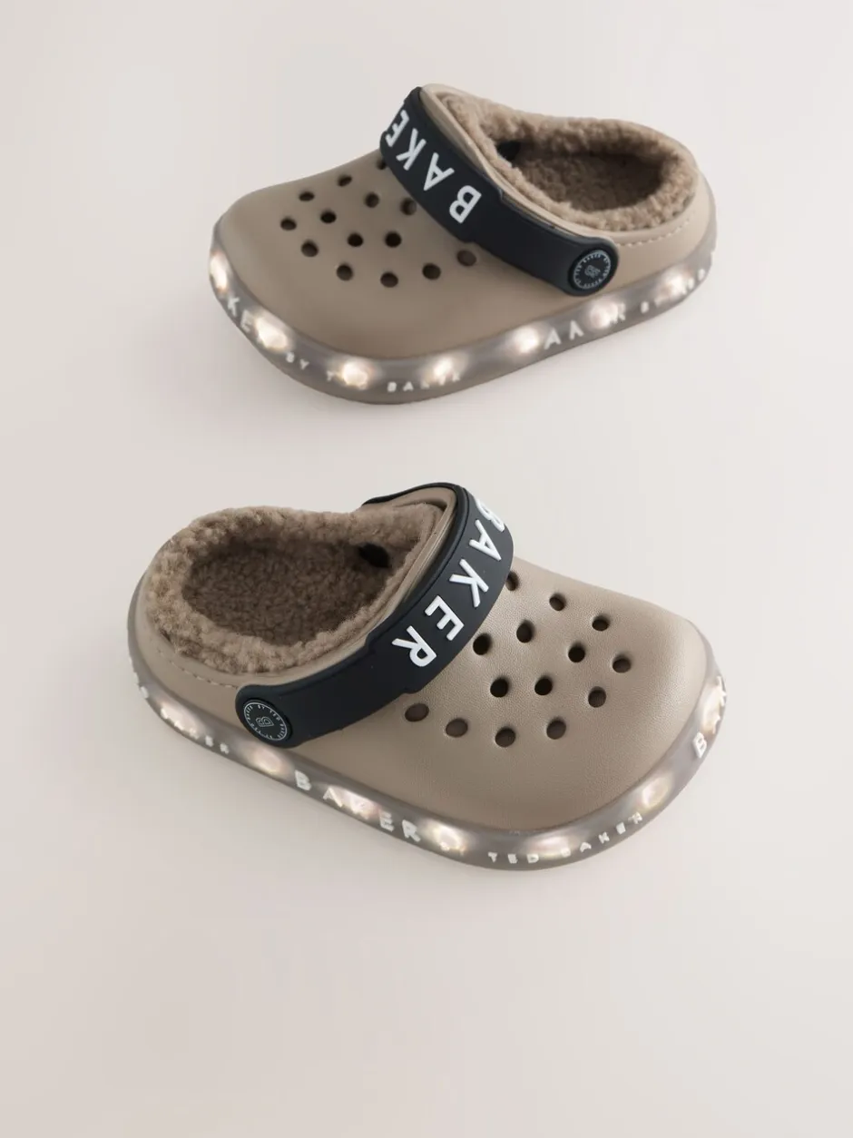 Pantoffels|Baker by Ted Baker - met borg gevoerde klomppantoffels Pastelgeel