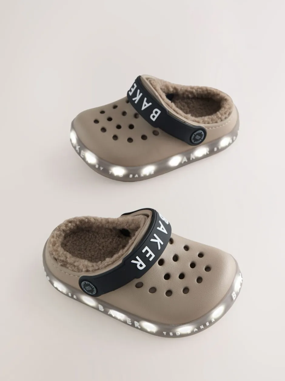 Pantoffels|Baker by Ted Baker - met borg gevoerde klomppantoffels Pastelgeel