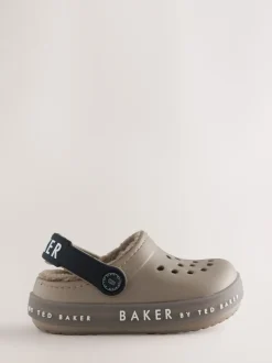 Pantoffels|Baker by Ted Baker - met borg gevoerde klomppantoffels Pastelgeel