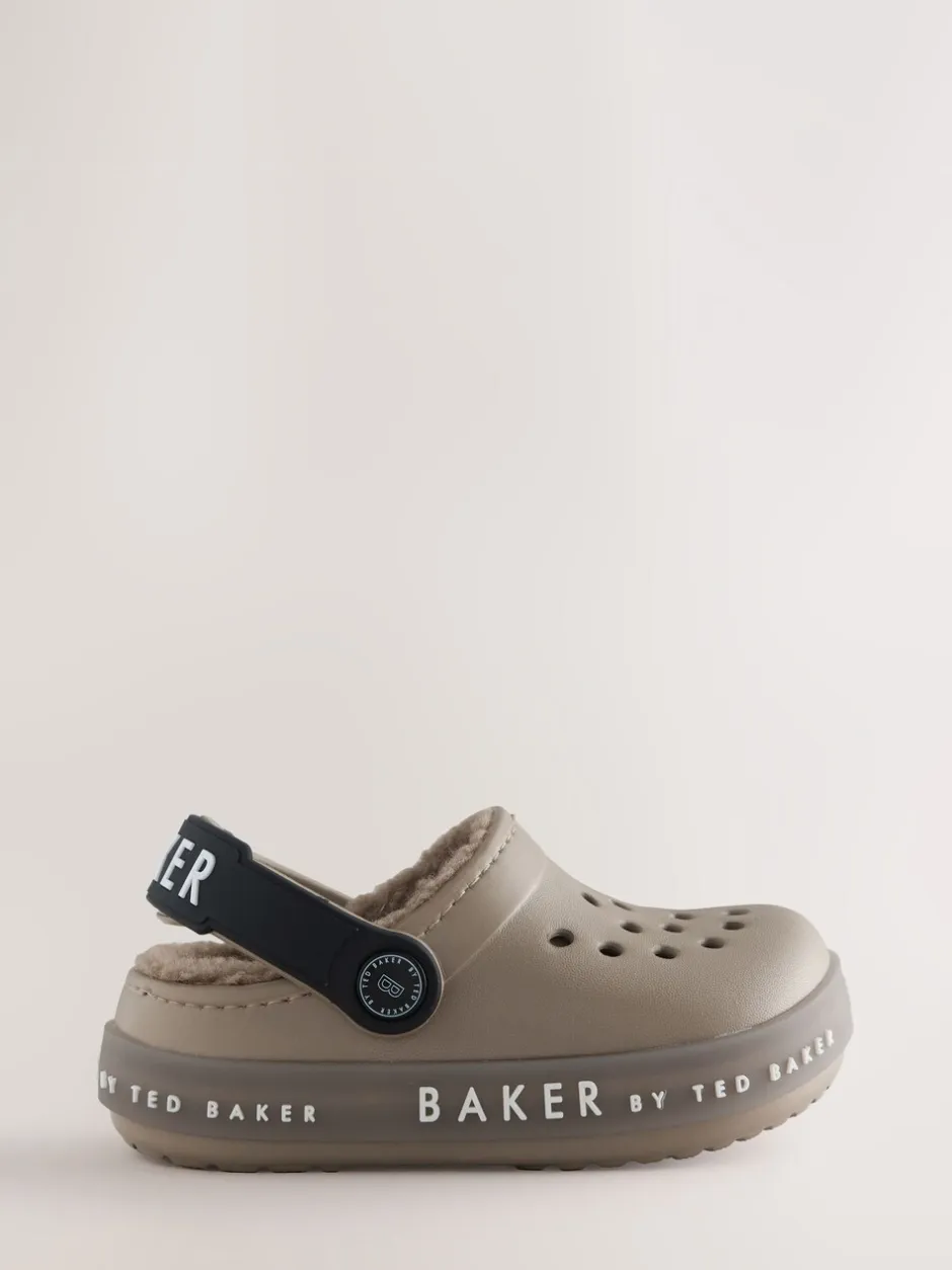 Pantoffels|Baker by Ted Baker - met borg gevoerde klomppantoffels Pastelgeel