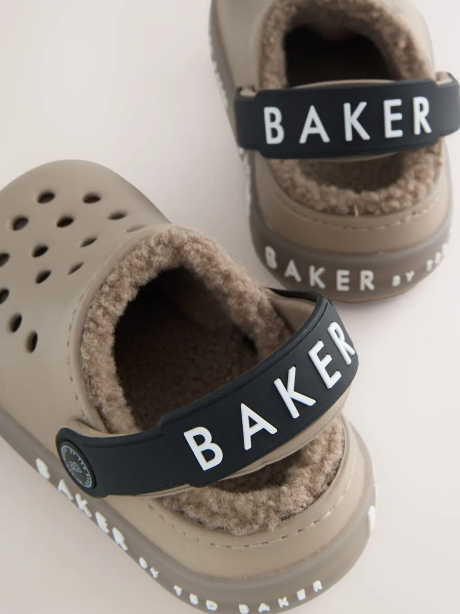 Pantoffels|Baker by Ted Baker - met borg gevoerde klomppantoffels Pastelgeel