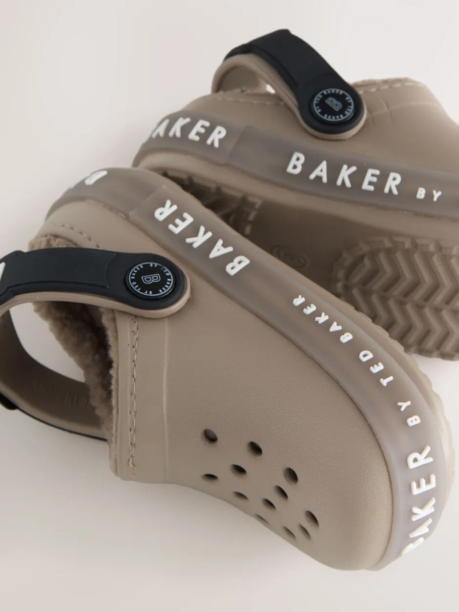 Pantoffels|Baker by Ted Baker - met borg gevoerde klomppantoffels Pastelgeel