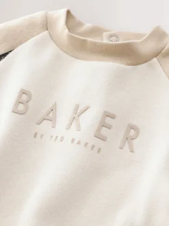Rompertjes En Tuinbroeken|Baker by Ted Baker - Romper met inzetstuk en lange mouwen Pastelgeel