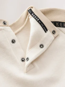 Rompertjes En Tuinbroeken|Baker by Ted Baker - Romper met inzetstuk en lange mouwen Pastelgeel