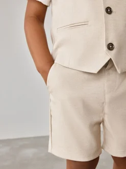 Kostuums En Herenvesten|Baker by Ted Baker - set van overhemd, gilet en short Pastelgeel