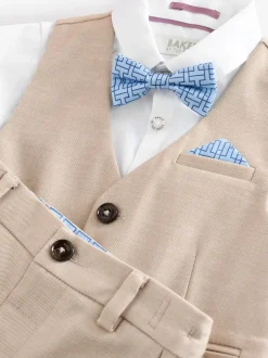 Kostuums En Herenvesten|Baker by Ted Baker - set van overhemd, gilet en short Pastelgeel
