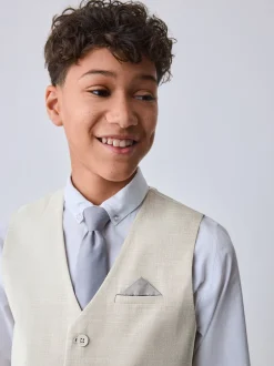 Kostuums En Herenvesten|Baker by Ted Baker - Waistcoat, Shirt And Tie Set Pastelgeel