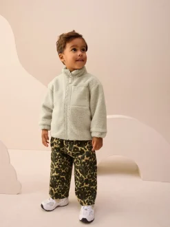 Jassen, Jacks En Kinderwagenpakjes|Jassen En Jacks|Next Pastelgeel - Effen fleece met rits en trechterhals (3mnd-7jr)