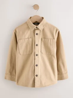 Jassen En Jacks|Shirts*Next - Geborsteld overshirt (3-16jr) Pastelgeel