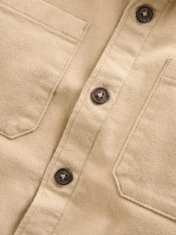Jassen En Jacks|Shirts*Next - Geborsteld overshirt (3-16jr) Pastelgeel