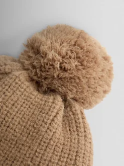 Mutsen, Handschoenen En Sjaals|Jojo Maman Bébé Pastelgeel - Cosy Pom Pom Rib Hat