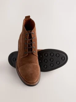 Boots*Next - Leren boots met neusstuk Pastelgeel