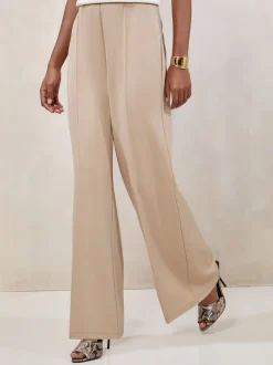 Kostuums En Werkkleding|Broeken*Lipsy Pastelgeel - - Broek met wijde pijpen en hoge taille