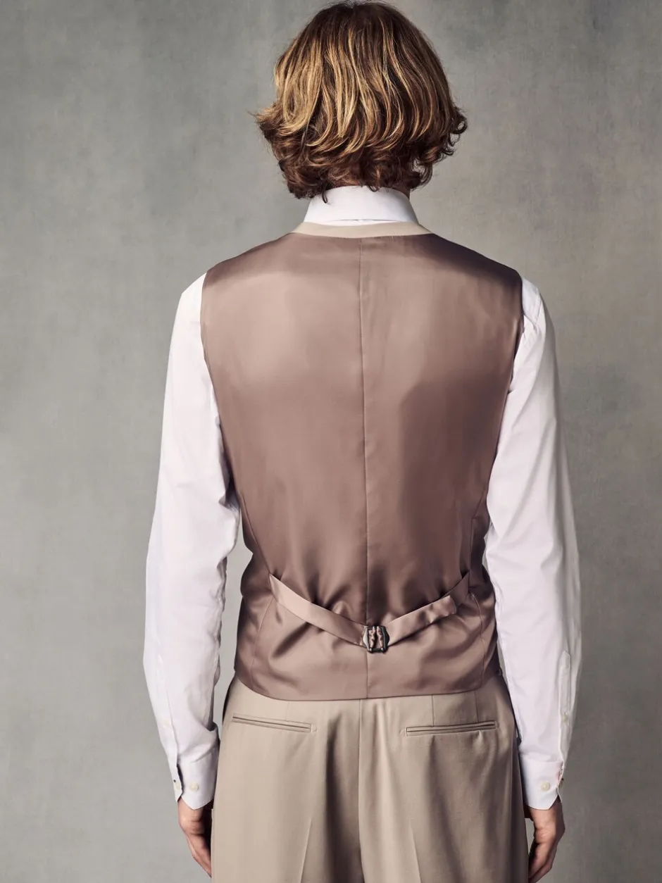 Vesten*Next - Regular Fit Wool Blend Motionflex Waistcoat Pastelgeel