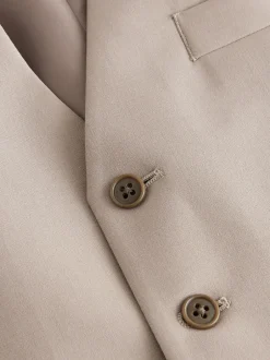 Vesten*Next - Regular Fit Wool Blend Motionflex Waistcoat Pastelgeel