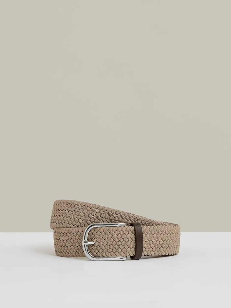Riemen En Bretels|Reiss - Elmont Basket Weave Belt Pastelgeel