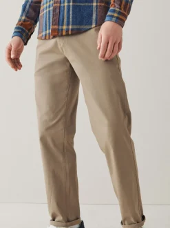 Broeken En Chino's*Next Pastelgeel - Relaxed fit - Stretchy chino