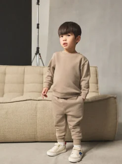 Sweaters En Hoody´S|Sets En Outfits|Next Pastelgeel - Set met sweatshirt en joggingbroek (3mnd-7jr)