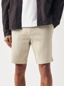 Shorts*Next Pastelgeel - Slim Fit - Chinoshort met stretch