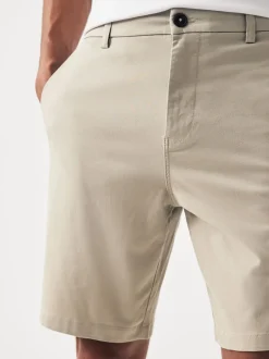 Shorts*Next Pastelgeel - Slim Fit - Chinoshort met stretch