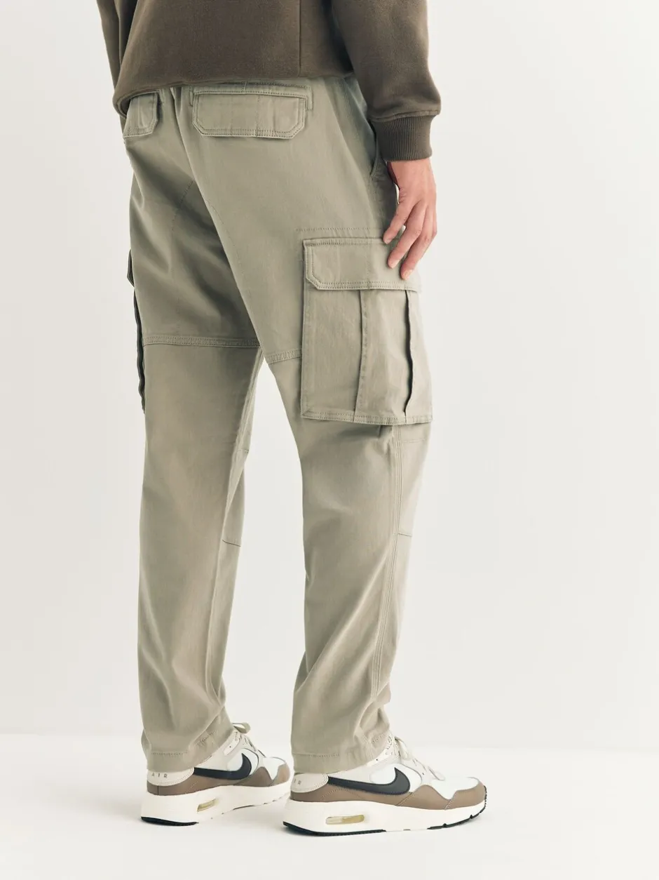 Broeken En Chino's*Next Pastelgeel - Slim Fit - Katoenen cargostretchbroek