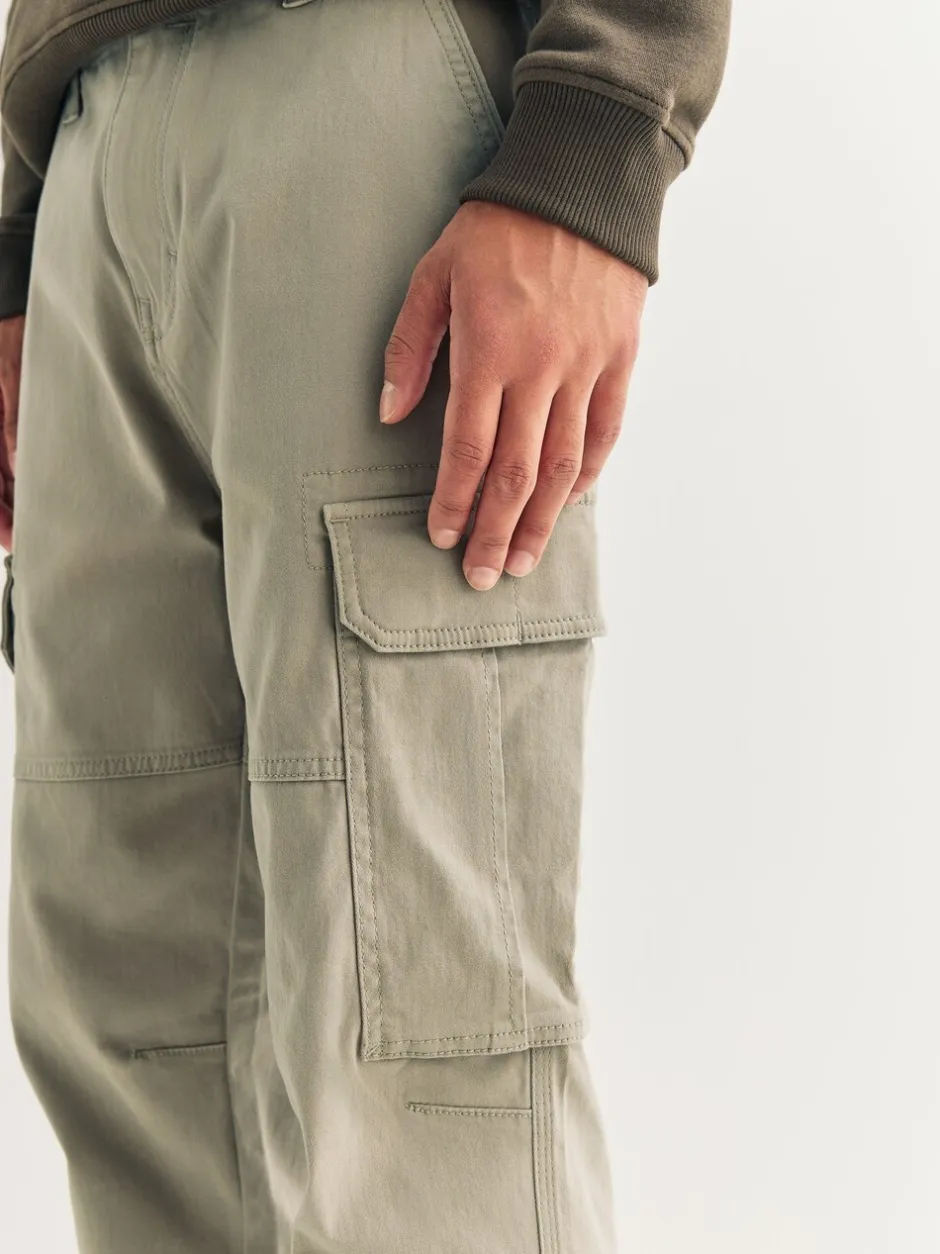 Broeken En Chino's*Next Pastelgeel - Slim Fit - Katoenen cargostretchbroek
