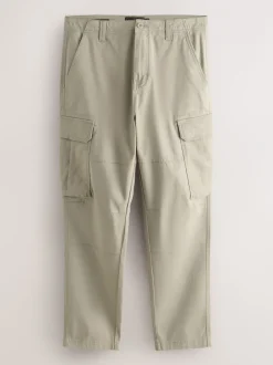 Broeken En Chino's*Next Pastelgeel - Slim Fit - Katoenen cargostretchbroek