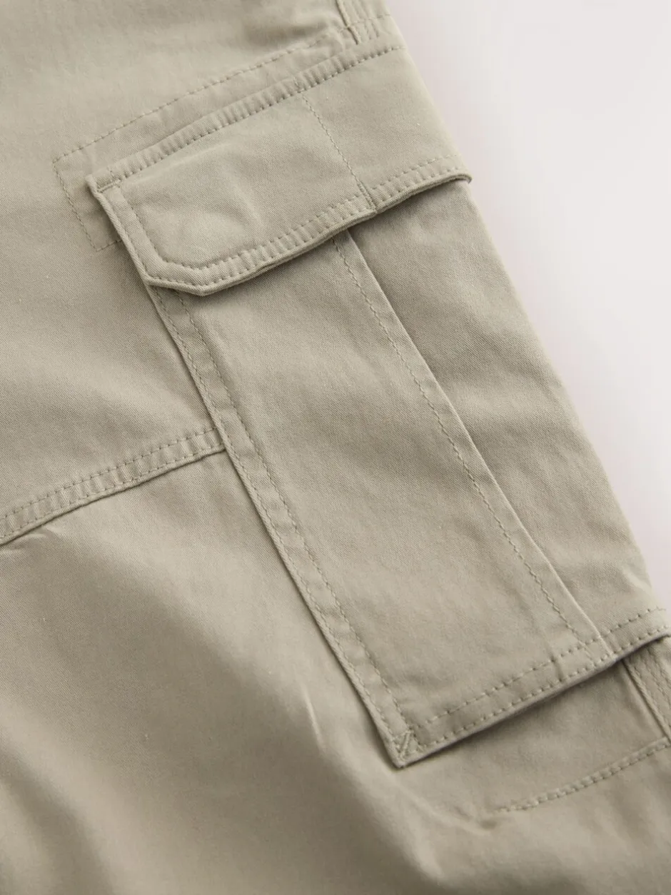 Broeken En Chino's*Next Pastelgeel - Slim Fit - Katoenen cargostretchbroek