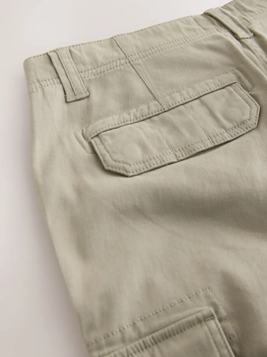 Broeken En Chino's*Next Pastelgeel - Slim Fit - Katoenen cargostretchbroek