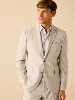 Blazers En Business-Jasjes|Pakken|Next - Slim Fit - Meegevend stretchkostuumjasje Pastelgeel