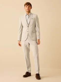 Blazers En Business-Jasjes|Pakken|Next - Slim Fit - Meegevend stretchkostuumjasje Pastelgeel
