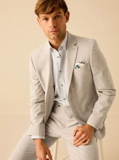 Blazers En Business-Jasjes|Pakken|Next - Slim Fit - Meegevend stretchkostuumjasje Pastelgeel