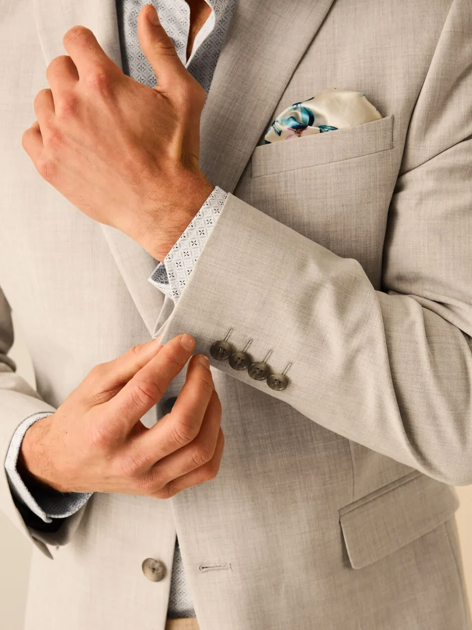 Blazers En Business-Jasjes|Pakken|Next - Slim Fit - Meegevend stretchkostuumjasje Pastelgeel