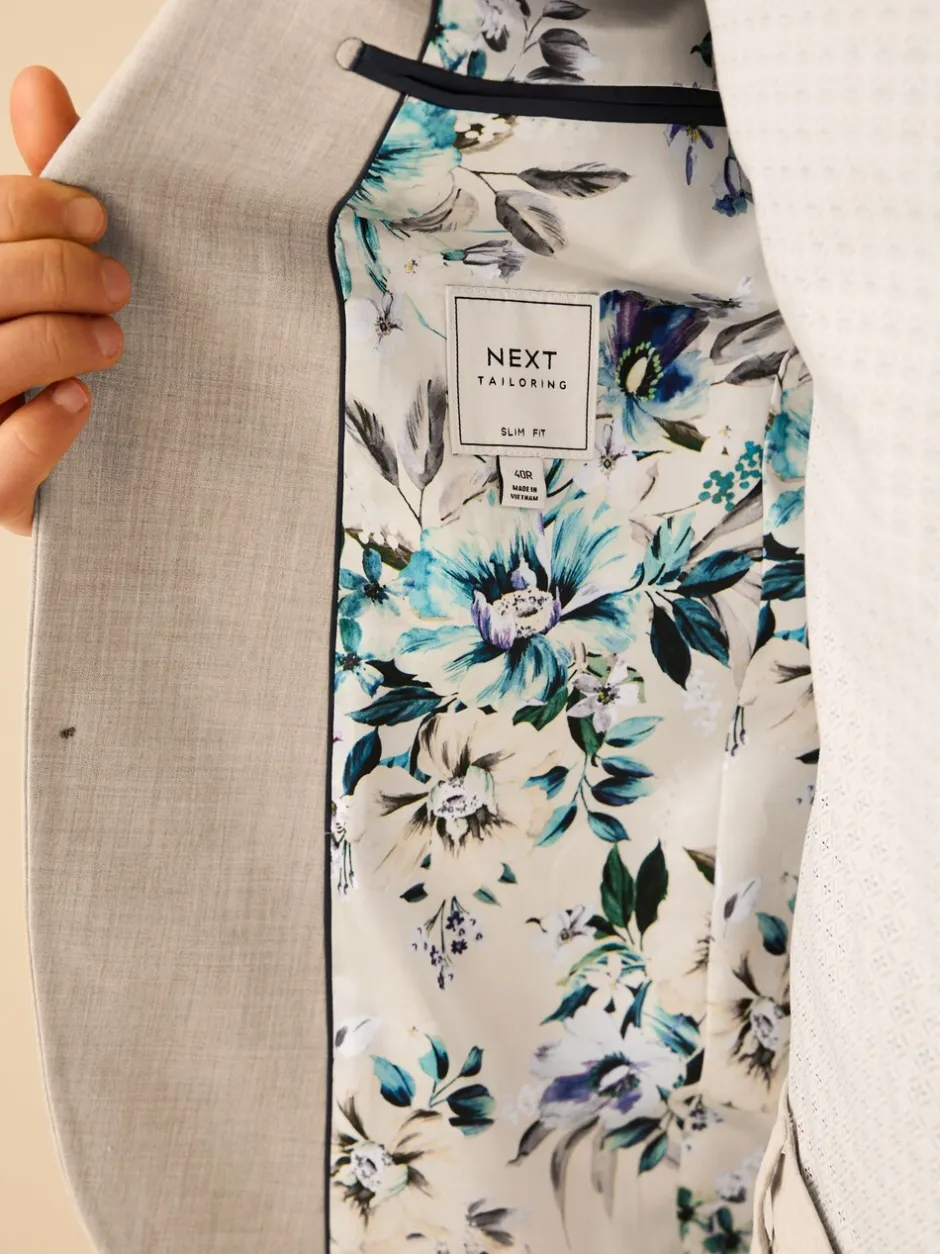 Blazers En Business-Jasjes|Pakken|Next - Slim Fit - Meegevend stretchkostuumjasje Pastelgeel