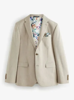 Blazers En Business-Jasjes|Pakken|Next - Slim Fit - Meegevend stretchkostuumjasje Pastelgeel