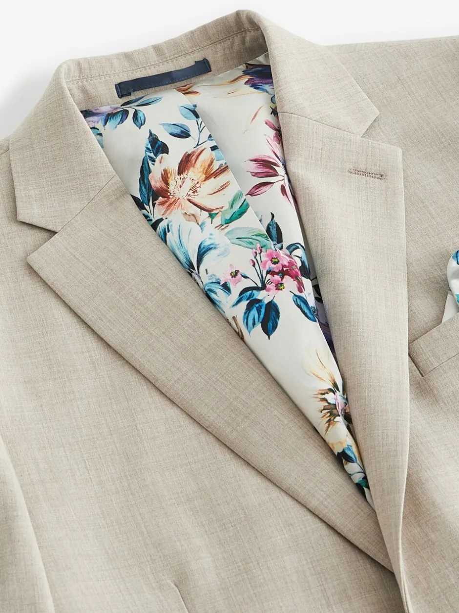 Blazers En Business-Jasjes|Pakken|Next - Slim Fit - Meegevend stretchkostuumjasje Pastelgeel