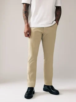 Broeken En Chino's*Next Pastelgeel - Slim Fit - Stretchy chino