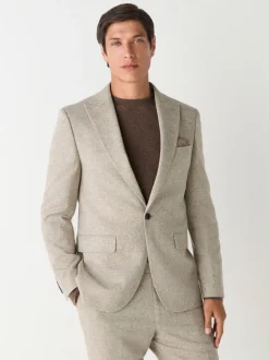 Pakken|Next Pastelgeel - Slim Fit Wool Blend Donegal Suit Jacket