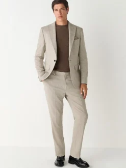 Pakken|Next Pastelgeel - Slim Fit Wool Blend Donegal Suit Jacket