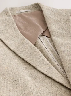 Pakken|Next Pastelgeel - Slim Fit Wool Blend Donegal Suit Jacket