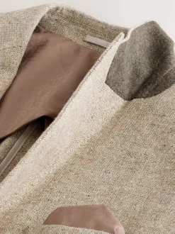 Pakken|Next Pastelgeel - Slim Fit Wool Blend Donegal Suit Jacket