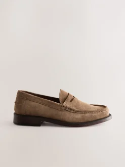 Schoenen|Formele Schoenen|Next - Standaard pasvorm - Suède instappers Pastelgeel