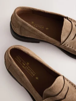 Schoenen|Formele Schoenen|Next - Standaard pasvorm - Suède instappers Pastelgeel