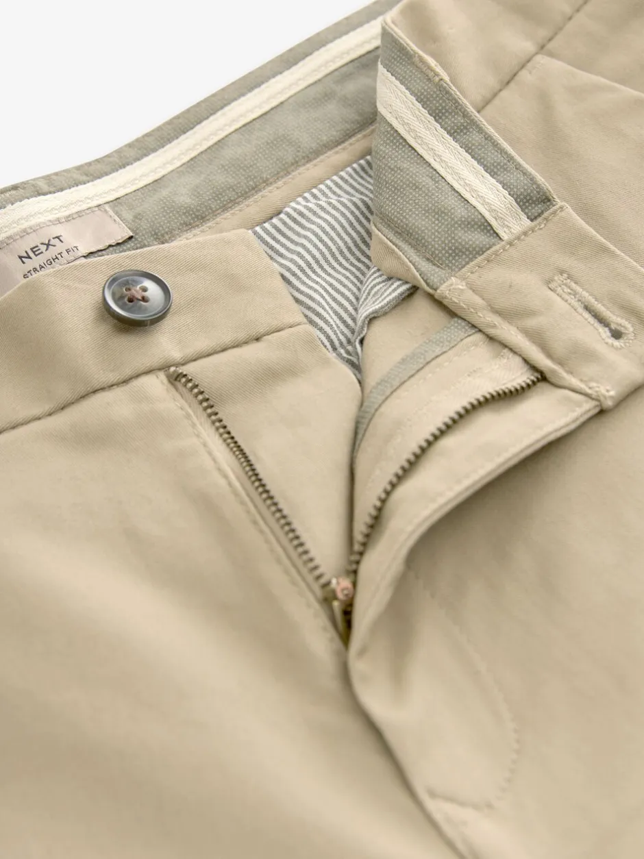 Broeken En Chino's*Next Pastelgeel - Straight fit - Stretchy chino